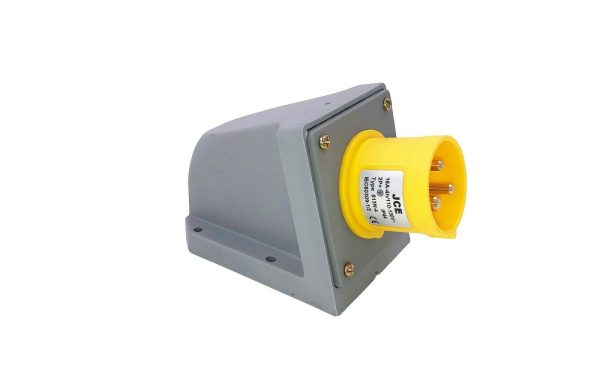 32A 3 Pin Yellow 110V Wall Mounted Plug IP44